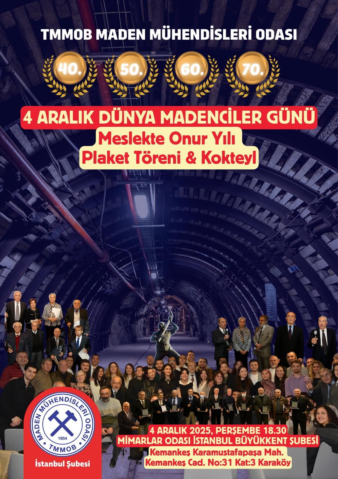 4 Aralık Dünya Madenciler Günü Plaket Töreni & Kokteyl