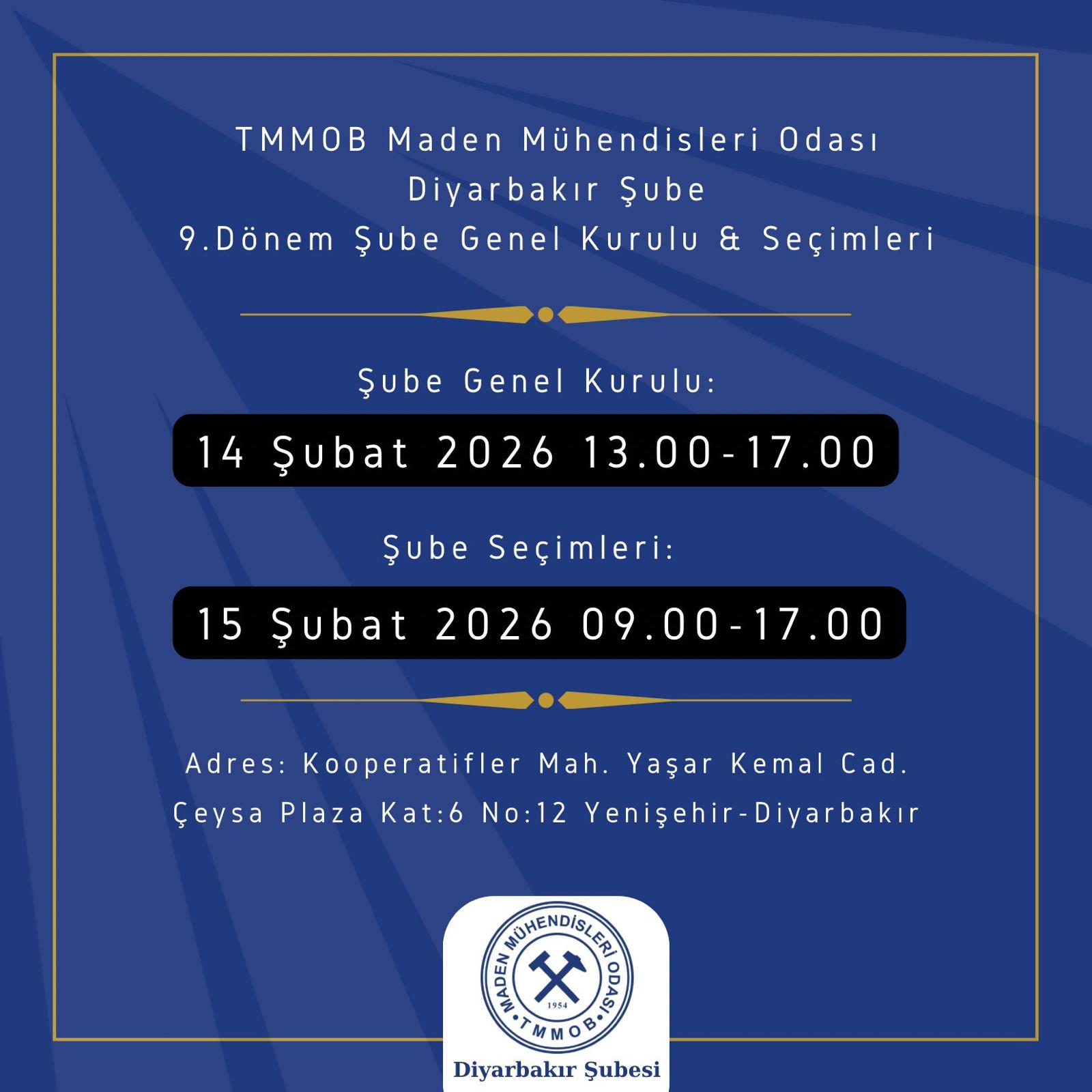 Diyarbakır Şube 9. Dönem Genel Kurulu ve Seçimleri