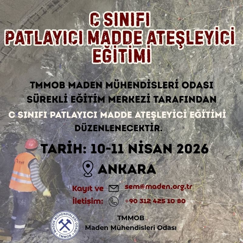 10-11 NİSAN 2026 TARİHLERİNDE C SINIFI PATLAYICI MADDE ATEŞLEYİCİ EĞİTİMİ DÜZENLENMİŞTİR.