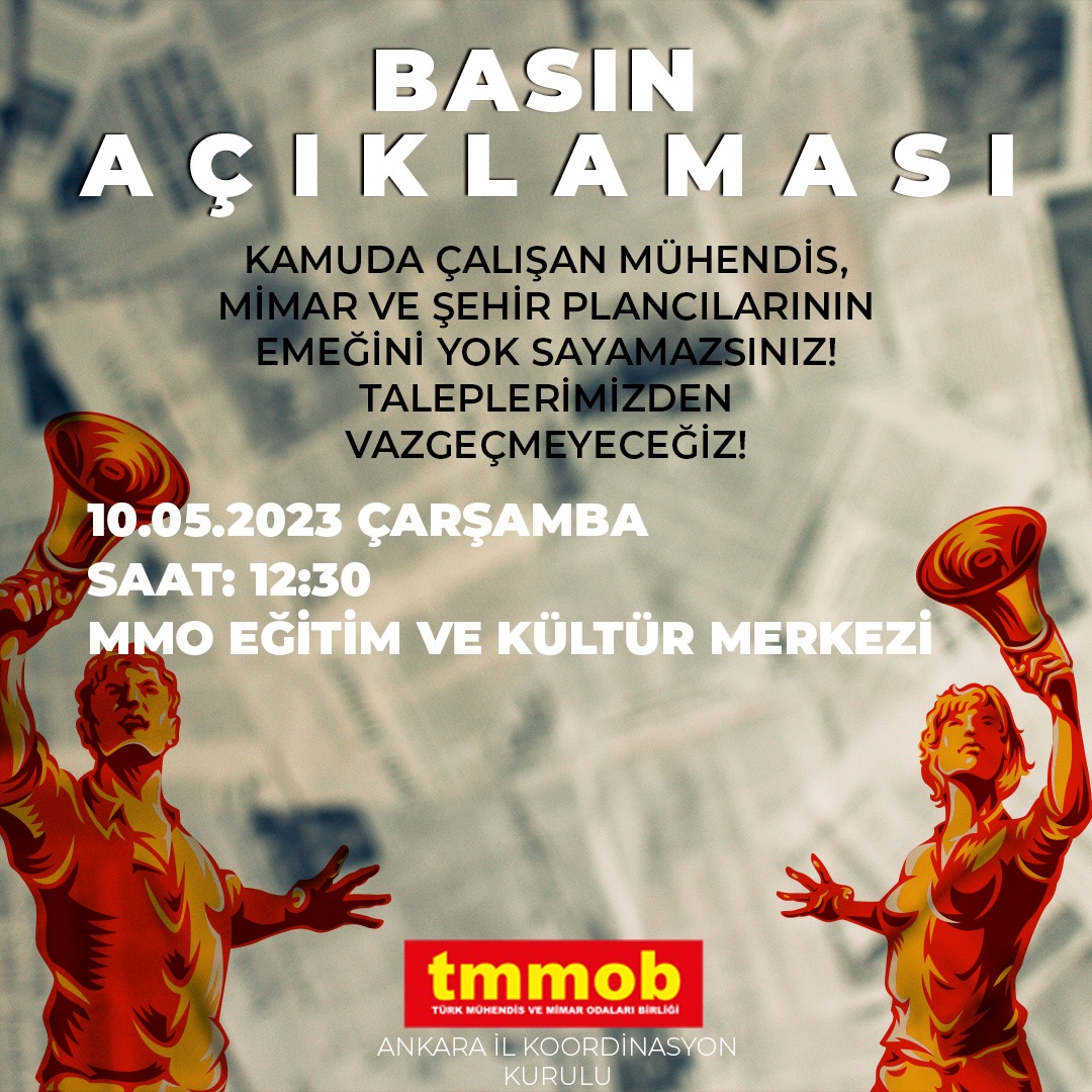 Kamuda çalışan mühendis, mimar ve şehir plancılarının emeğini yok sayamazsınız! TALEPLERİMİZDEN VAZGEÇMEYECEĞİZ!