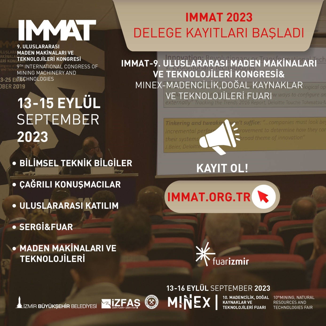 IMMAT2023 KONGRE’SİNİN BAŞLAMASINA 16 GÜN KALDI!