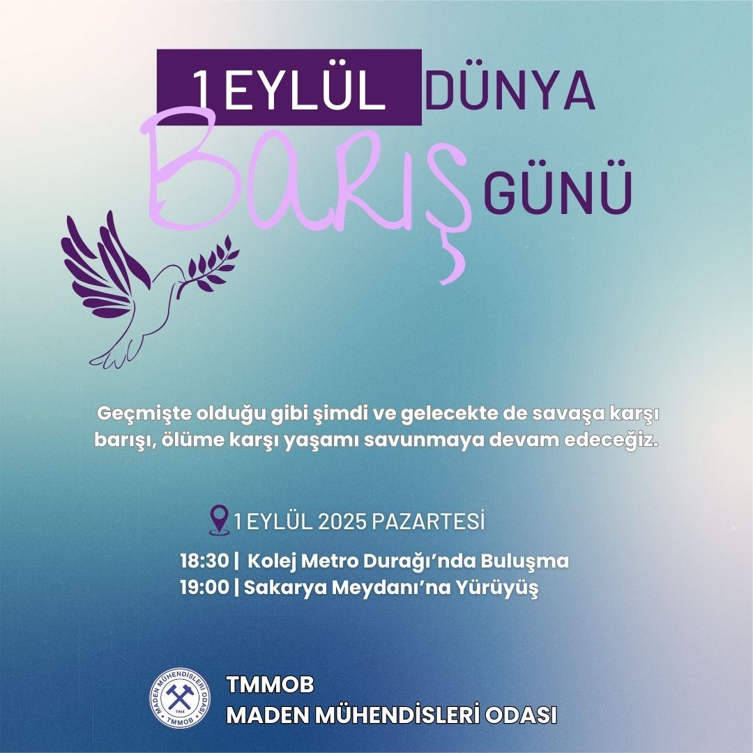 1 EYLÜL DÜNYA BARIŞ GÜNÜ