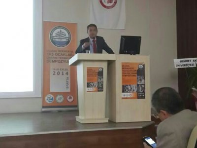Ulusal Mermer ve Taş Ocakları Onarım Teknikleri Sempozyumu`nda çağrılı bildiri sunuldu.