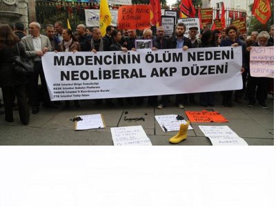 Karaman/Ermenek maden faciası protesto edildi.