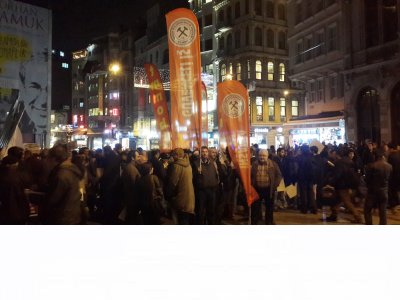 İstanbul İKK yeniden gündeme getirilen torba yasayı Galatasaray Meydanında yaptığı basın açıklaması ile protesto etti.