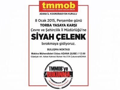 ÇEVRE VE ŞEHİRCİLİK BAKANLIĞINA SİYAH ÇELENK BIRAKILDI.(08/01/2015)