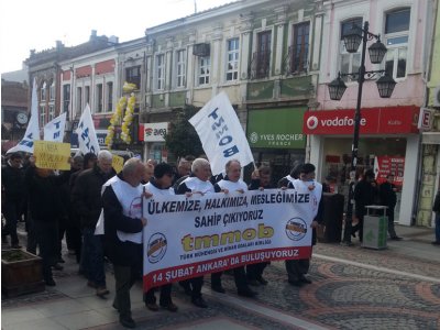 TMMOB Yürüyüşü İstanbul Kolu 10 Şubat 2015 Salı günü Edirne`den başladı.