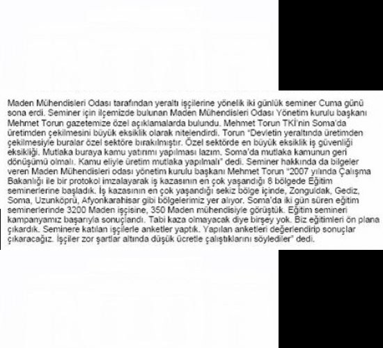 Devlet, Soma' da Mutlaka Üretim Yapmalı .