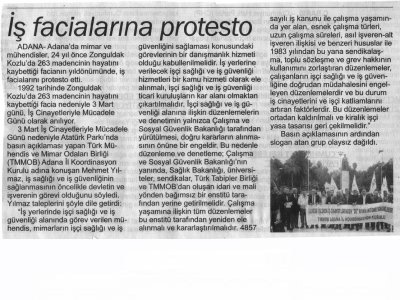 İŞ CİNAYETLERİNE KARŞI MÜCADELE GÜNÜ (03/03/2016)