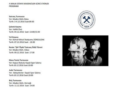 4 ARALIK MADENCİLER BAYRAMI PROGRAMI