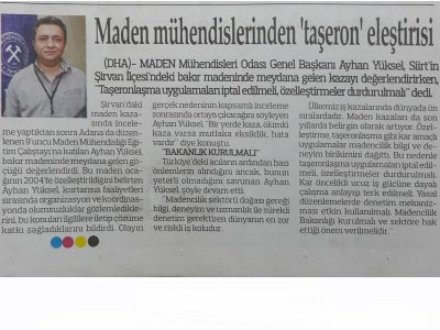 ŞİRVAN MADEN KAZASI BASIN AÇIKLAMASI(19/11/2016)