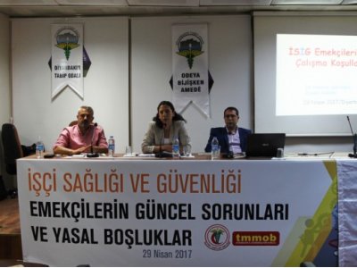 TMMOB DİYARBAKIR İKK VE TTB İŞBİRLİĞİYLE İŞÇİ SAĞLIĞI VE GÜVENLİĞİ PANELİ DÜZENLENDİ