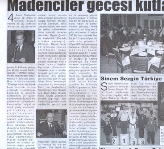 Madenciler Günü Kutlandı.