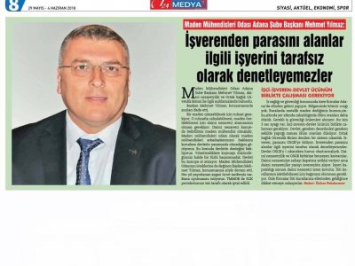 BASINDA ŞUBEMİZ ŞUBE BAŞKANIMIZ MEHMET YILMAZ 7/24 MEDYA GAZETESİ BASIN AÇIKLAMASI YAPTI  (28.05.2018)