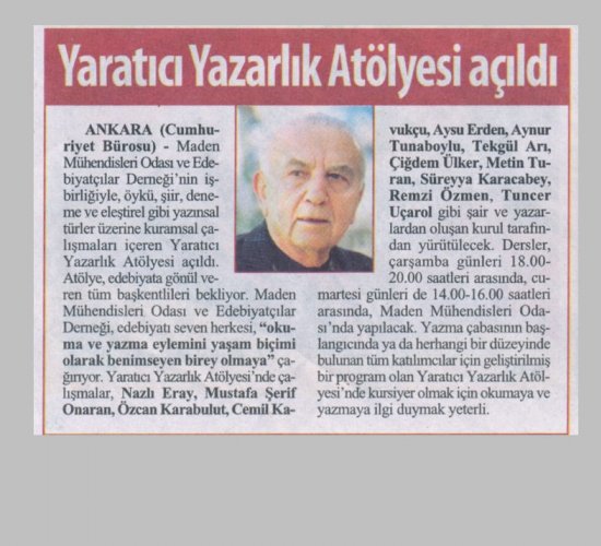 Yaratıcı Yazarlık Atölyesi Açıldı.