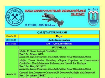 MUĞLA MADEN POTANSİYELİNİN DEĞERLENDİRİLMESİ ÇALIŞTAYI