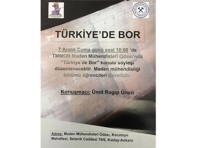 TÜRKİYE` DE BOR KONULU SÖYLEŞİ