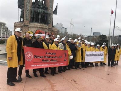4 ARALIK DÜNYA MADENCŞLER GÜNÜ DOLAYISIYLA TAKSİM CUMHURİYET ANITI’NA ÇELENK KOYMA TÖRENİNE KATILDIK (04.12.2018)