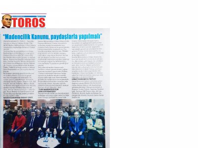 TMMOB MADEN MÜHENDİSLERİ ODASI ADANA ŞUBESİ 10. DÖNEM GÖREV DAĞILIMI YEREL BASINDA YER ALDI (10.02.2020)