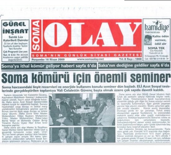 Soma Kömürü için Önemli Seminer
