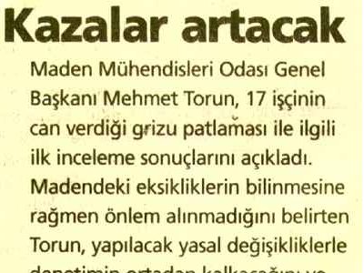 Kazalar Artacak