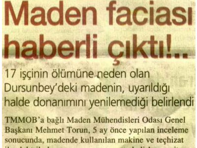 Maden faciası haberli çıktı!..