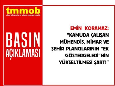 KAMUDA ÇALIŞAN MÜHENDİS, MİMAR VE ŞEHİR PLANCILARININ 