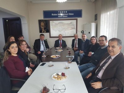 ÇEVRE İL MÜDÜRLÜĞÜ, ÇUKUROVA ÜNİVERSİTESİ, JEOLOJİ MÜH. ODASI ŞUBEMİZE HAYIRLI OLSUN ZİYARETİNDE BULUNDULAR (09.03.2022)