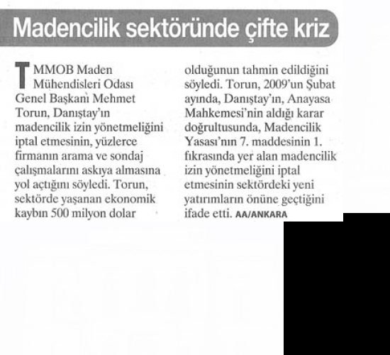 Madencilik Sektöründe Çifte Kriz