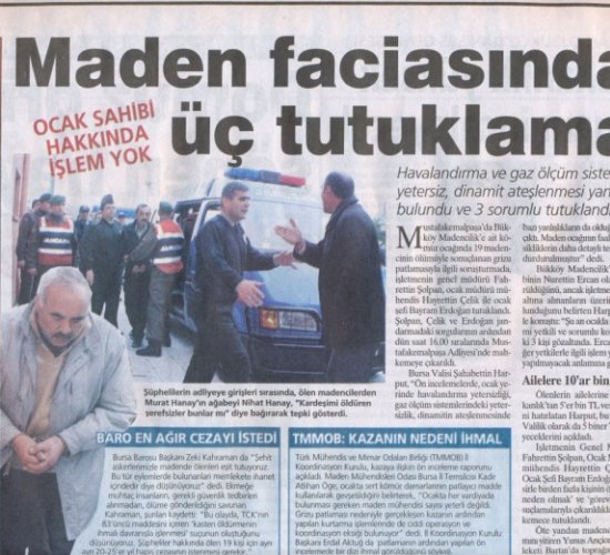 TMMOB: Kazanın nedeni ihmal.