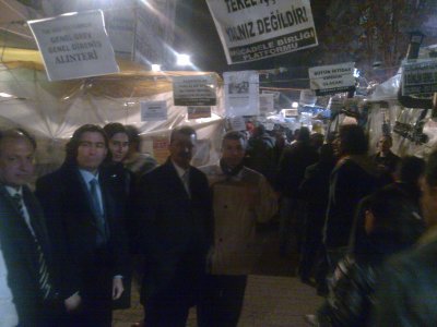TEKEL İŞÇİLERİNİN ÇADIRLARINA ZİYARET (13.02.2010)
