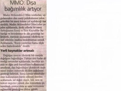 Maden Mühendisleri Odası: Dışa Bağımlılık Artıyor