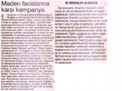 MADEN FACİALARINA KARŞI KAMPANYA