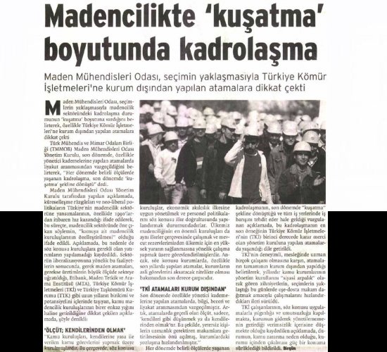 Madencilikte 