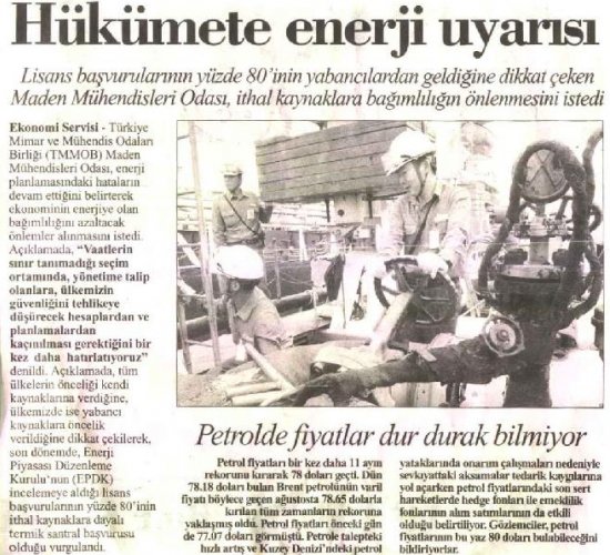 Hükümete enerji uyarısı!