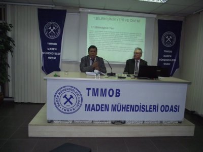 "Bilirkişiliğin yeri ve önemi, sorunları ve çözüm önerileri, Madencilik sektöründe mühendisin yetki ve sorumluluğu" konulu söyleşi yapıldı.