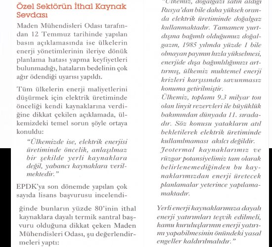 Özel sektörün ithal kaynak sevdası