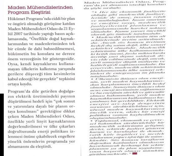 Maden Mühendislerinin program eleştirisi