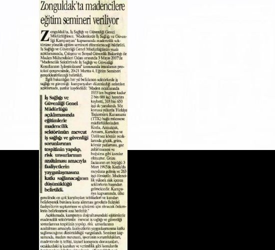 Zonguldak'ta Madencilere Eğitim Semineri Veriliyor