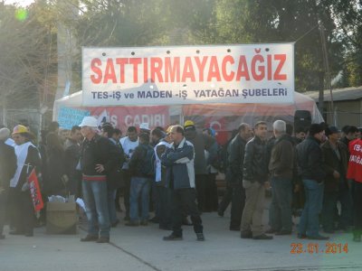 MADEN-İŞ VE TES-İŞ YATAĞAN ÖZELLEŞTİRMEYE KARŞI YÜRÜYÜŞE KATILDIK ( 23.01.2014)
