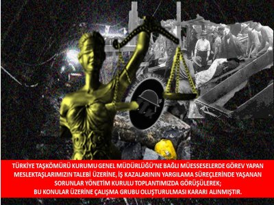 MESLEKTAŞLARIMIZIN İŞ KAZALARI YARGILAMA SÜREÇLERİNDE YAŞADIKLARI SORUNLAR ÜZERİNE ÇALIŞMA GRUBU OLUŞTURULDU