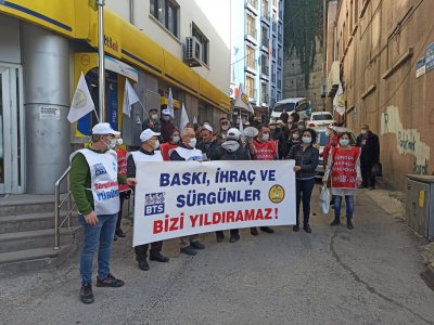 KESKE BAĞLI HABER-SEN GENEL SEKRETERİ İBRAHİM DAMATOĞLUNUN SÜRGÜNÜ İLE İLGİLİ GERÇEKLEŞTİRİLEN BASIN AÇIKLAMASINA KATILDIK