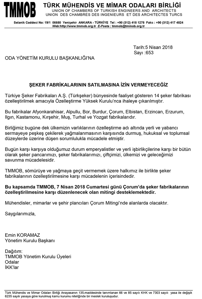 ŞEKER FABRİKALARININ SATILMASINA İZİN VERMEYECEĞİZ
