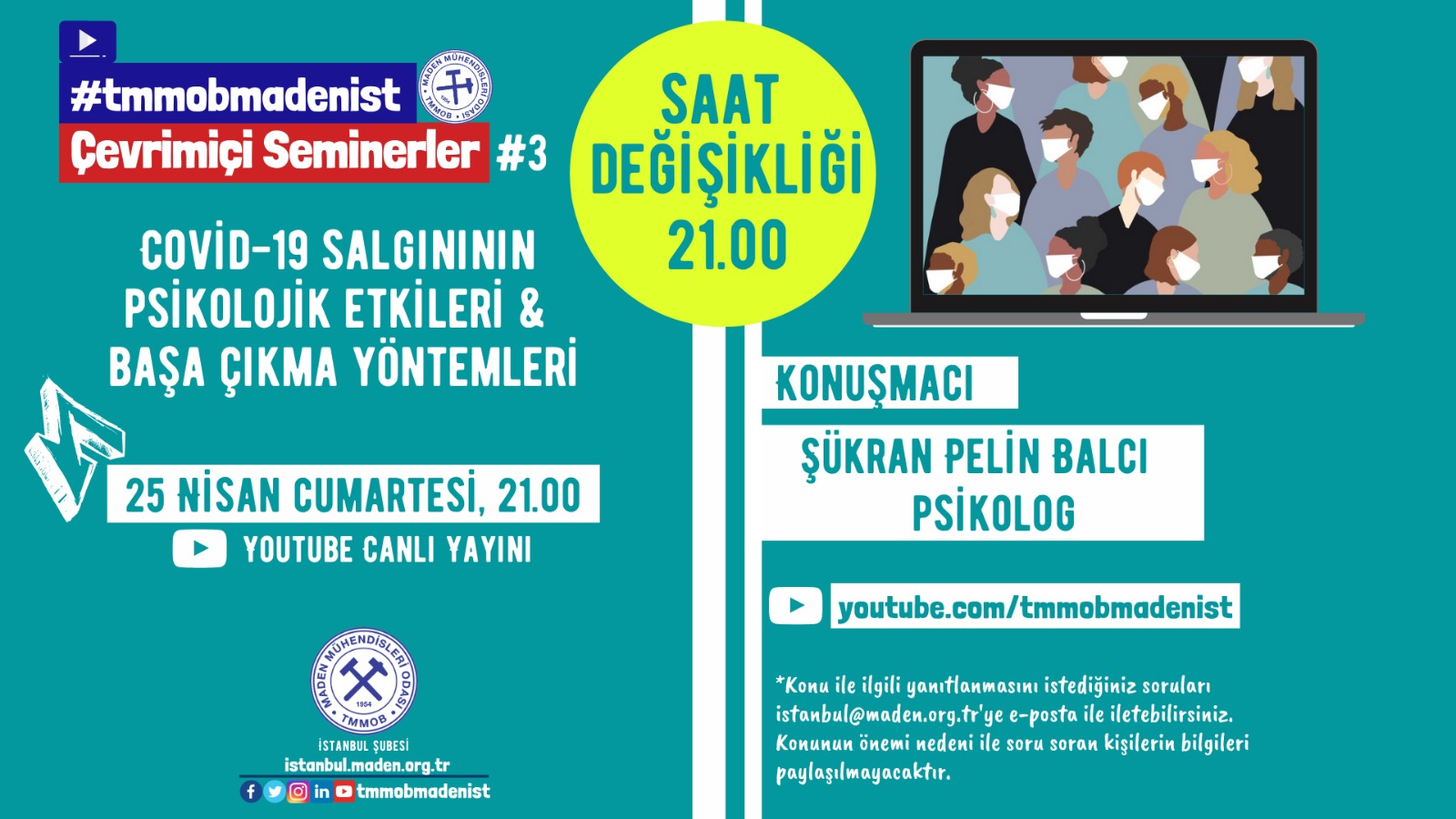Çevrimiçi Seminerler #3: Covid-19 Salgınının Psikolojik Etkileri ve Başa Çıkma Yöntemleri