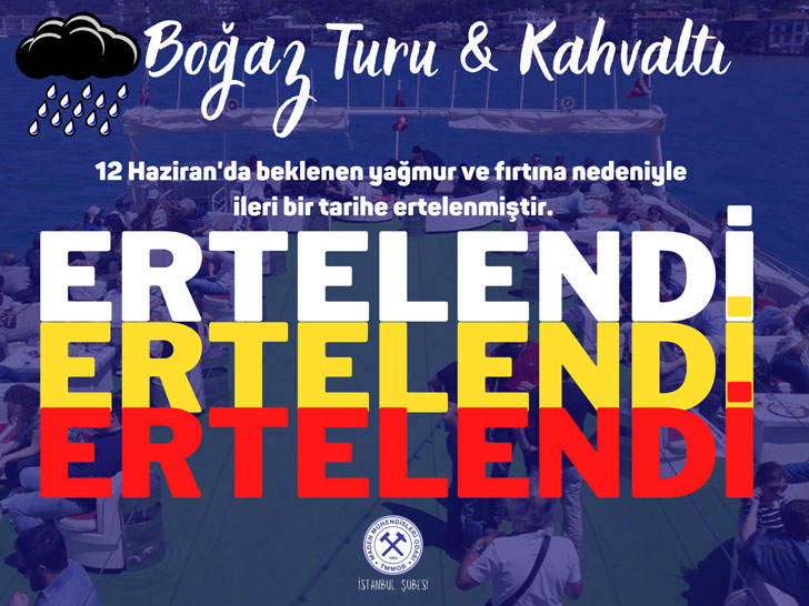 Boğaz Turu Ertelenmiştir