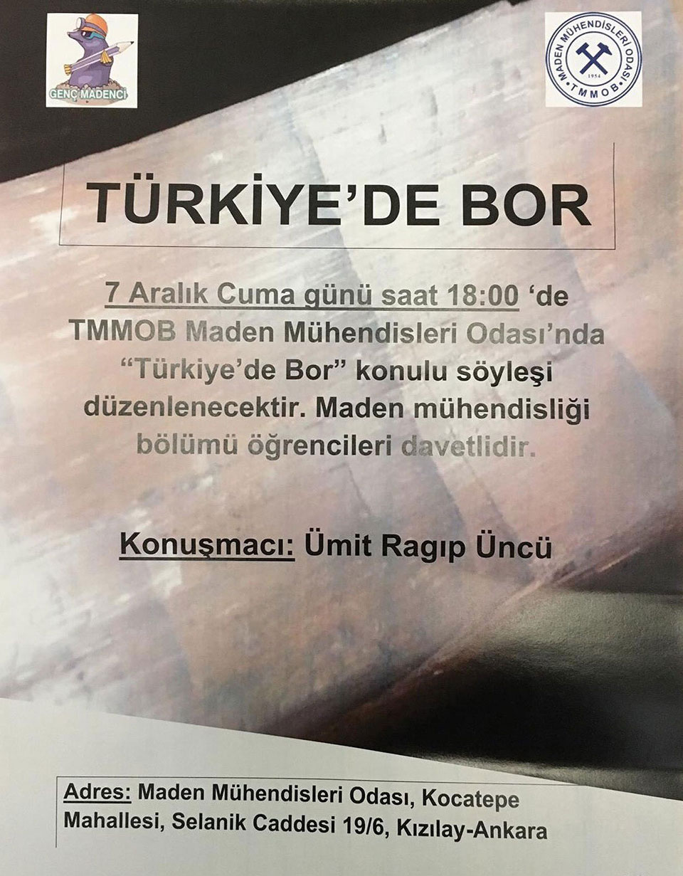TÜRKİYE` DE BOR KONULU SÖYLEŞİ